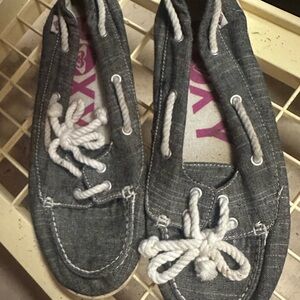 Roxy Denim Boat Shoes‎ with White Accents